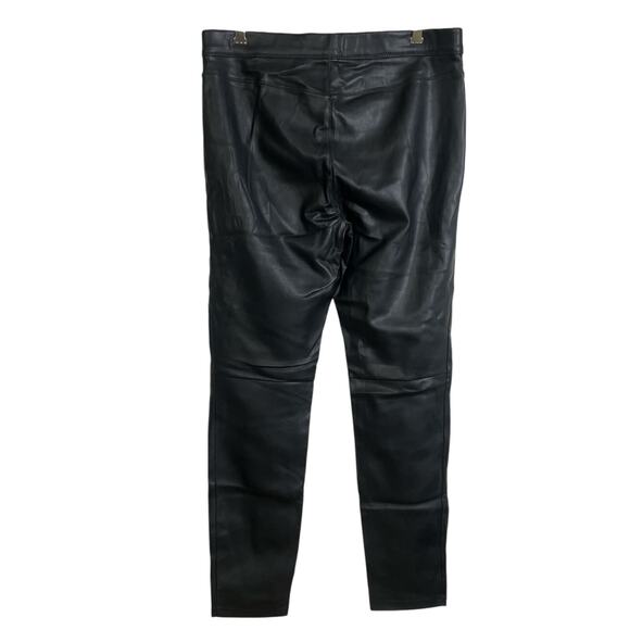 Free People Black Vegan Leather Leggings Pull On High Waist Womens Size 29 NWT - Picture 2 of 12